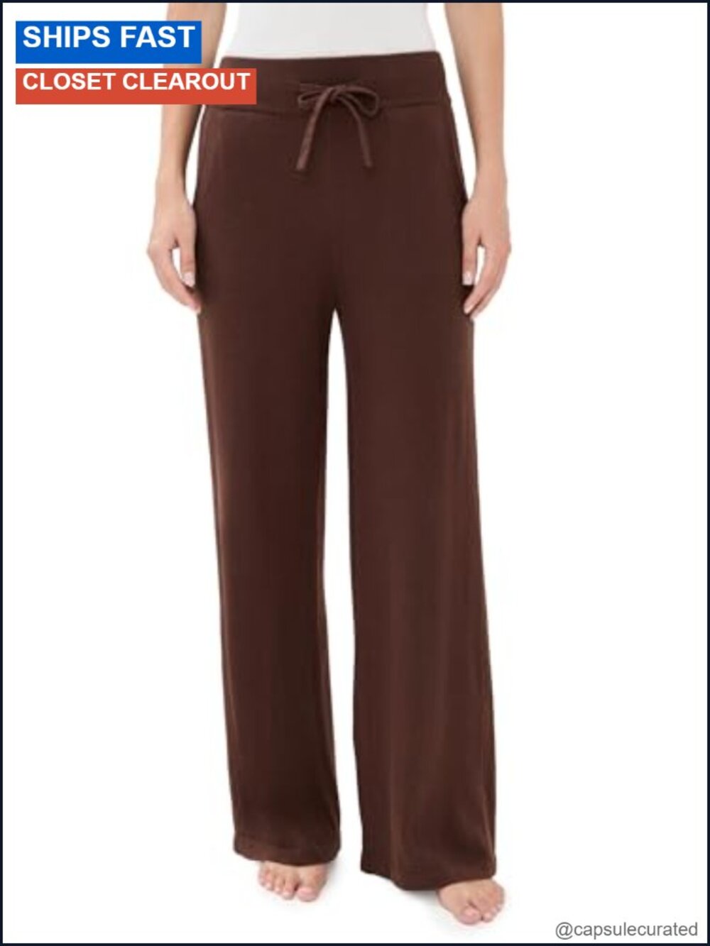 Recycled Sweater Pants High Rise Straight Leg Ribbed Knit